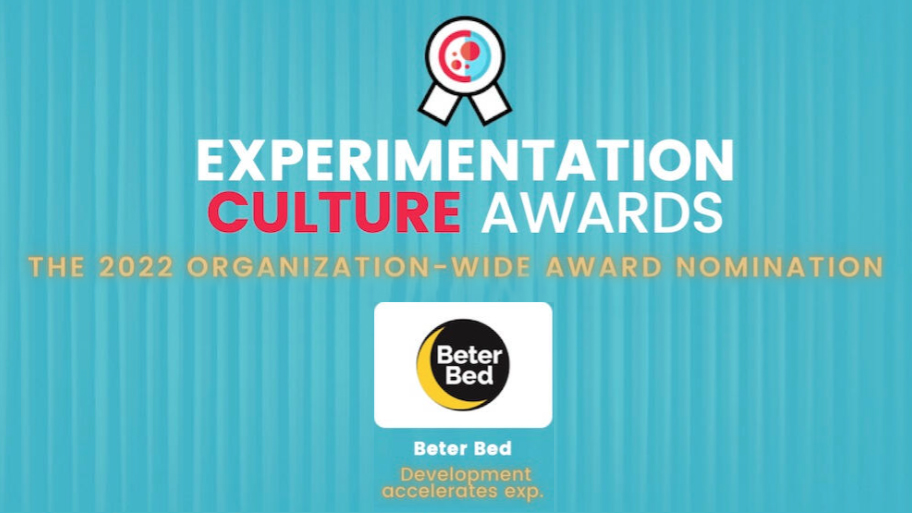 Beter Bed genomineerd voor internationale Experimentation Culture Awards 2022