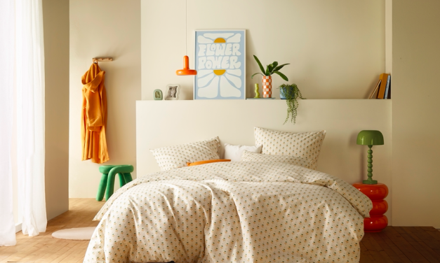 Subtiele seventies in de slaapkamer